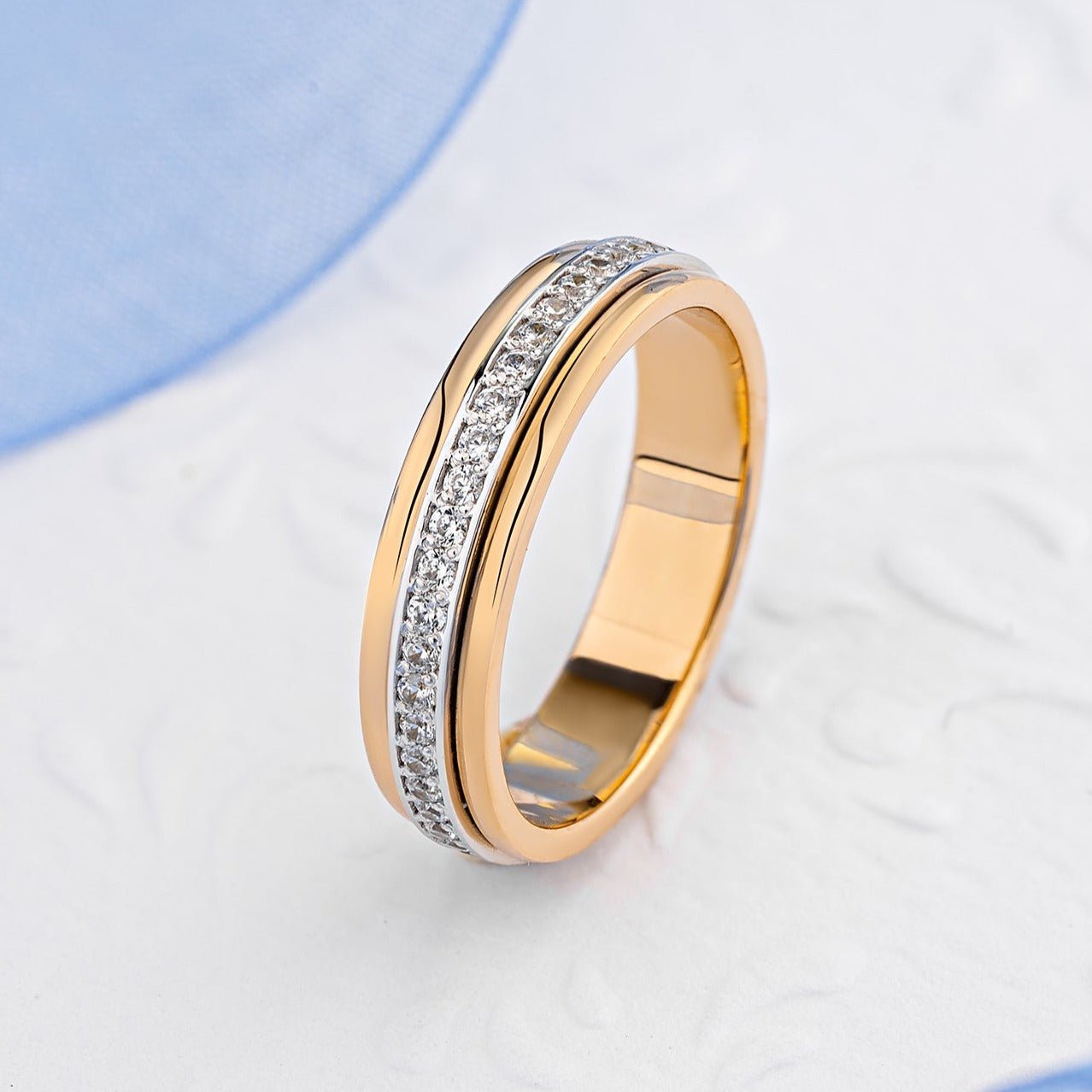 Women's wedding band with diamonds - 14k gold band - 14k gold ring - bridal ring - escorialjewelry