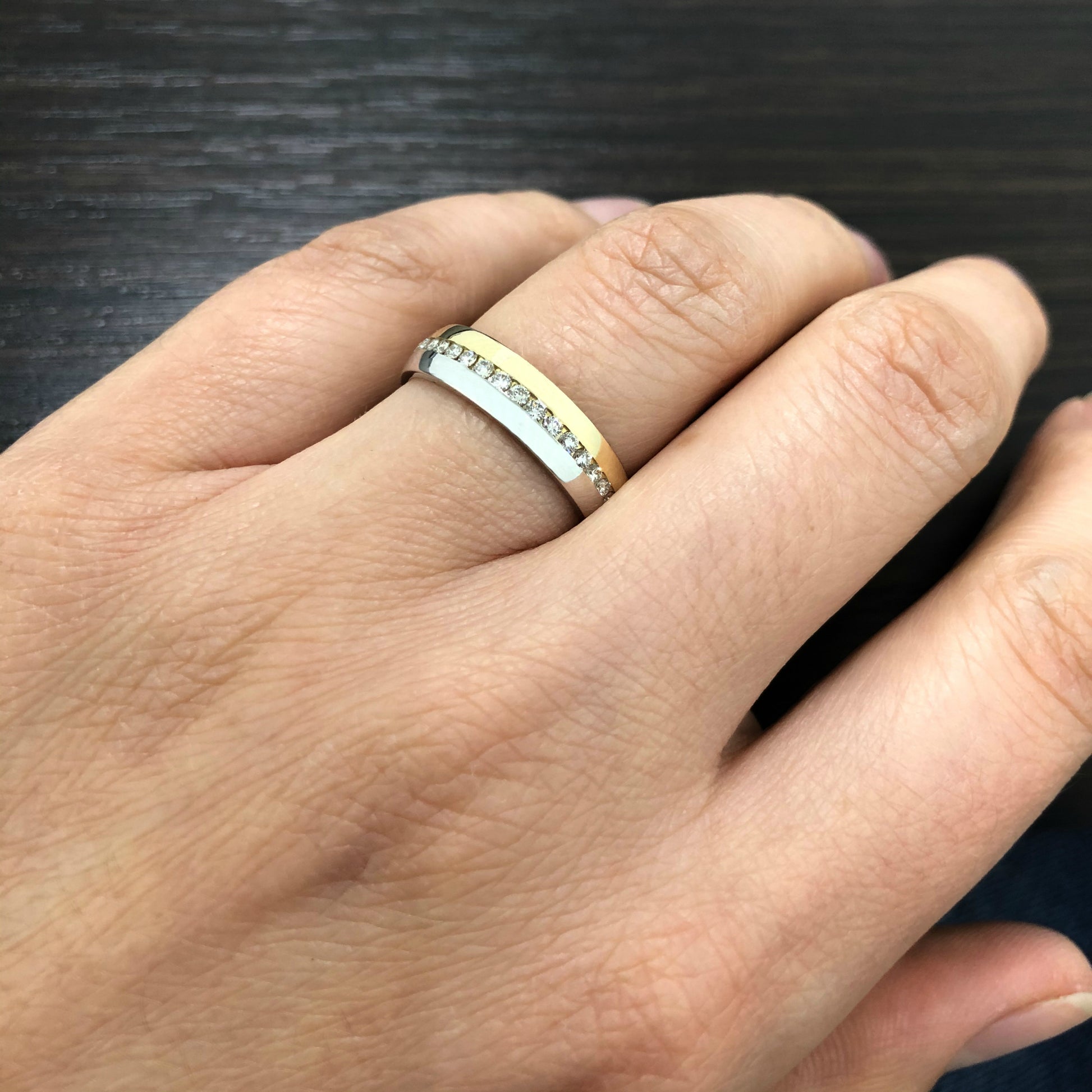 Gold wedding bands with diamonds. Two tone wedding bands. His and hers wedding rings set. Matching wedding bands. Gold wedding rings with diamonds