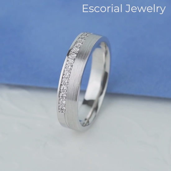Solid gold wedding ring with diamonds. Women's diamond band. Wedding ring women. Gold diamond band. Wedding ring for her. Women's gold ring. Diamond gold band.