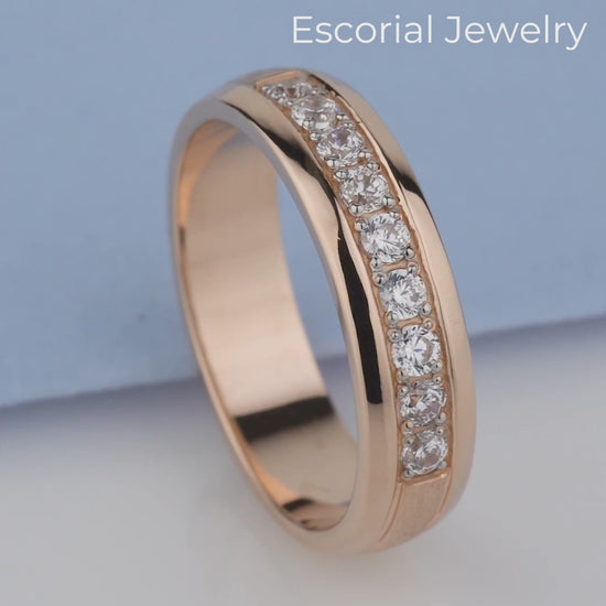 Women's wedding ring. Solid 14k gold women's wedding band.Gold ring for women. Gold band for women.Wedding bands female. Rose gold wedding band women.Ring for her. Diamond wedding band. Diamond wedding rings