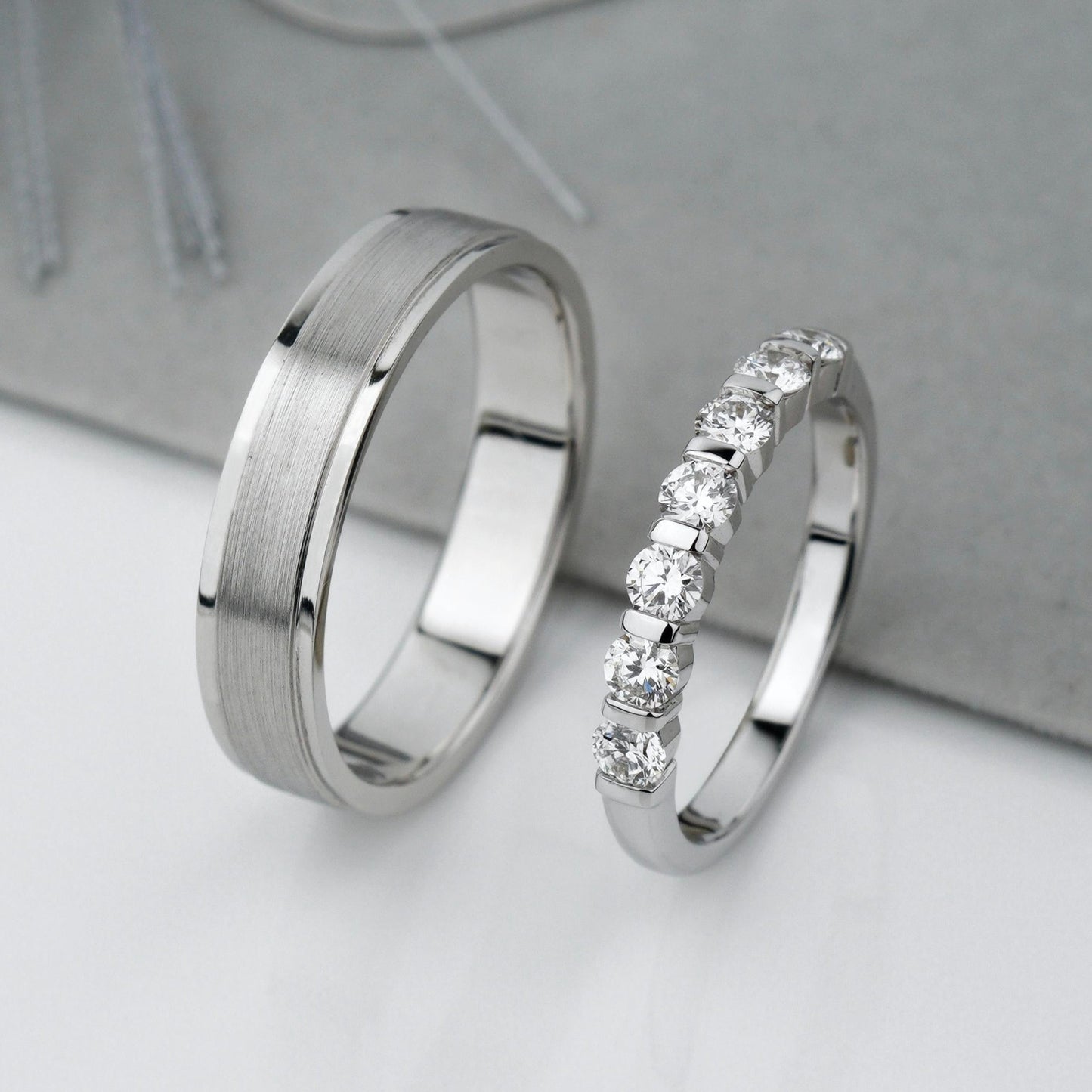white gold wedding bands with diamonds, his and hers wedding rings set, matching wedding bands for couples, gold couple rings , gold diamond bands, wedding set his and hers, natural diamonds wedding bands