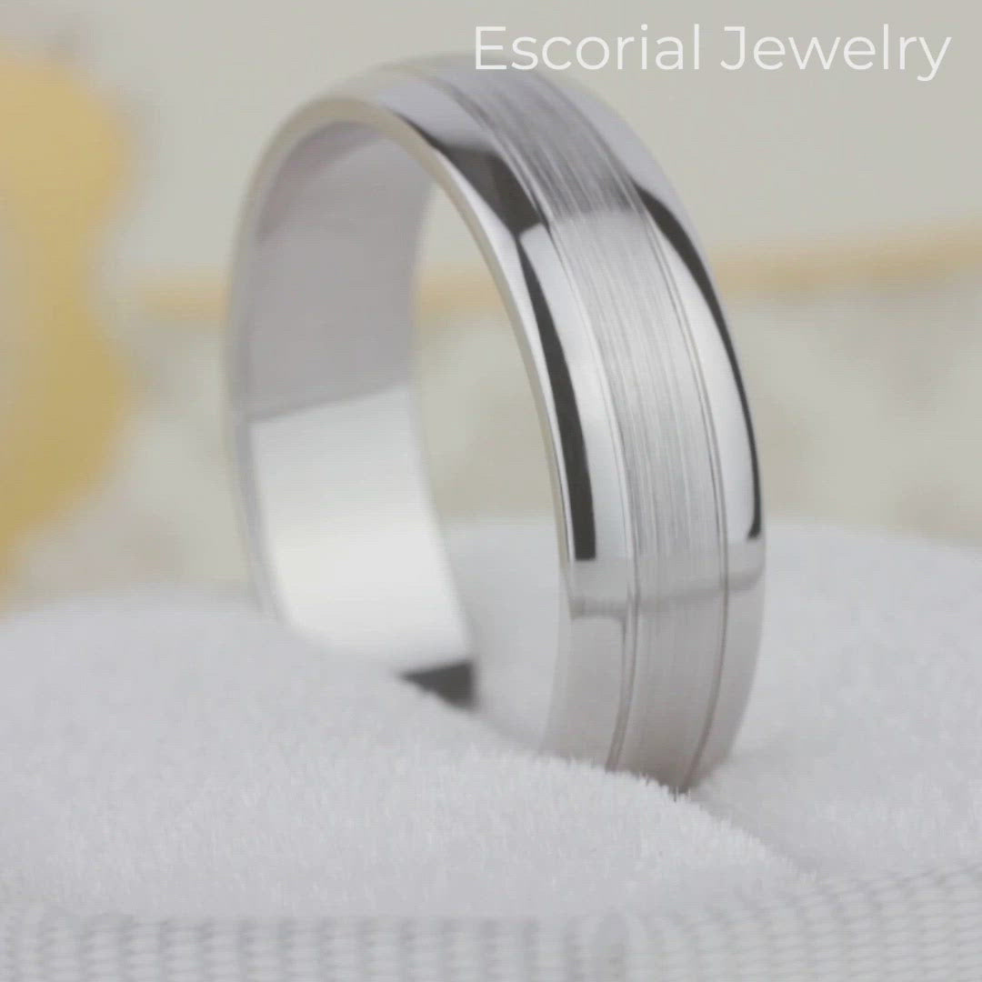 white gold men's wedding band, mens wedding ring, gold wedding ring for men, male wedding band, matte wedding band male, brushed gold wedding band, 14k white gold wedding band, wedding ring for groom, wedding band for him, wedding band mens, wedding band ring, classic wedding band, comfort wedding ring