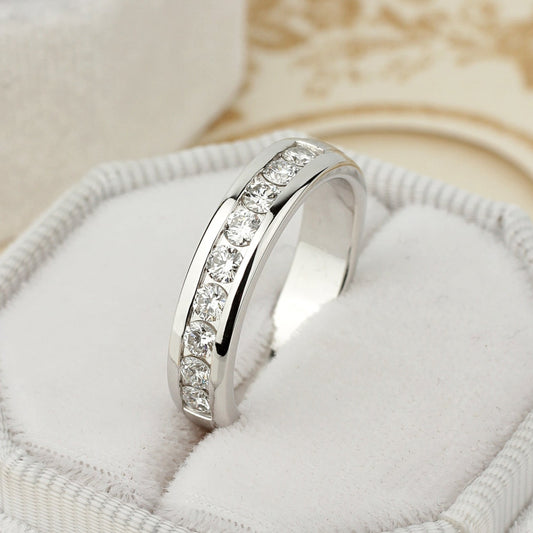 Womens wedding bands with Moissanite stones. Womens wedding ring. Wedding bands women. Bridal ring. Gold ring for women. Diamond gold band. White gold diamond band. White gold damond ring.