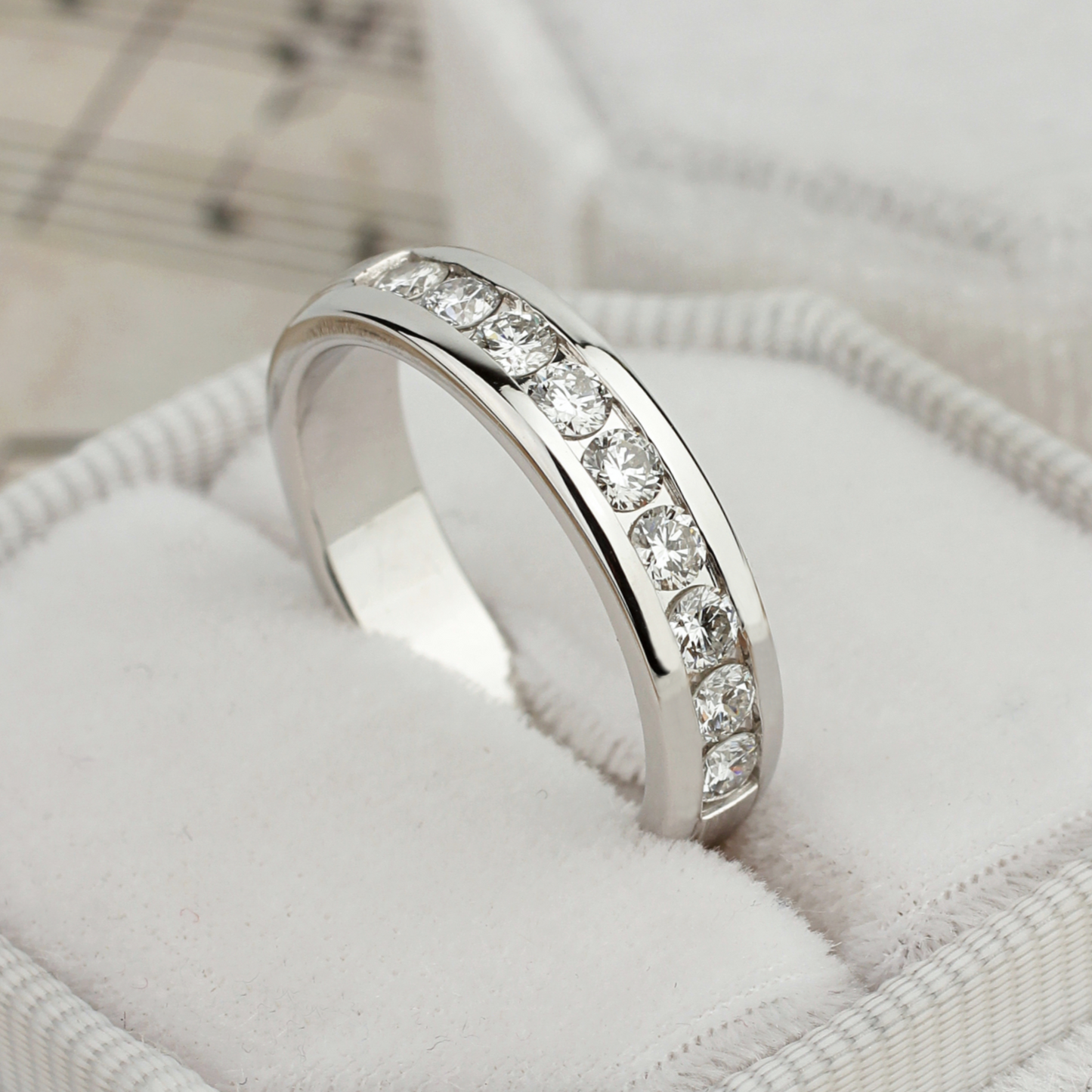 Womens wedding bands with Moissanite stones. Womens wedding ring. Wedding bands women. Bridal ring. Gold ring for women. Diamond gold band. White gold diamond band. White gold damond ring. 